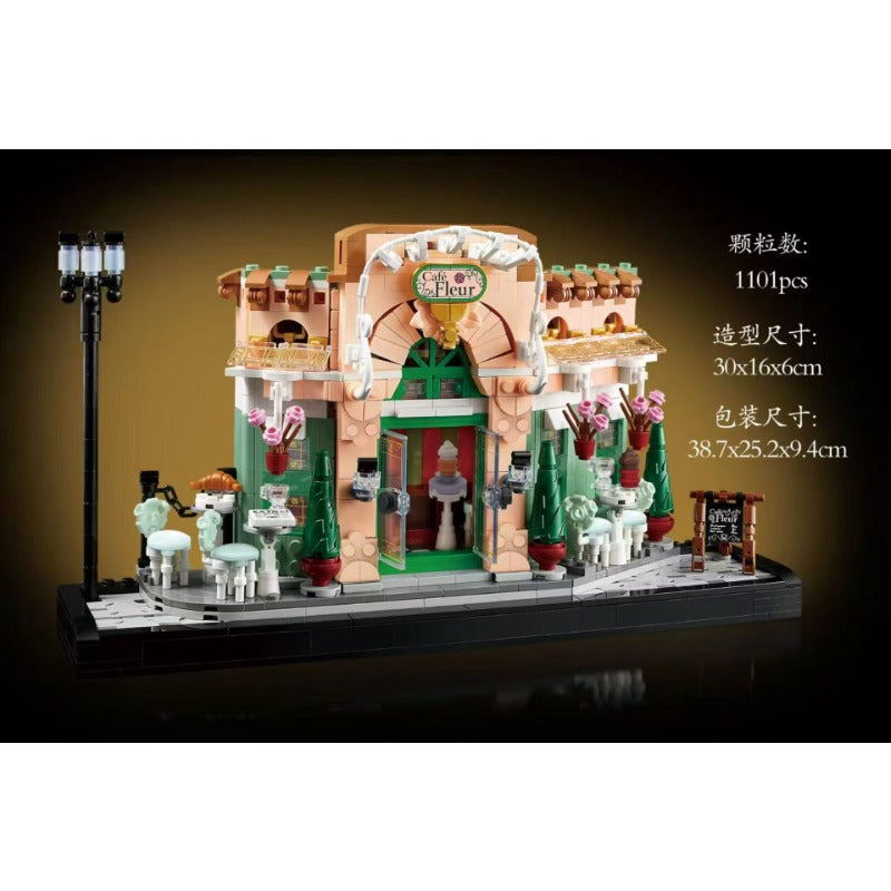 Café storefront brick model from another angle