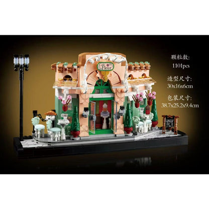 Café storefront brick model from another angle
