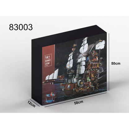 2741-piece pirate ship brick model in an additional view