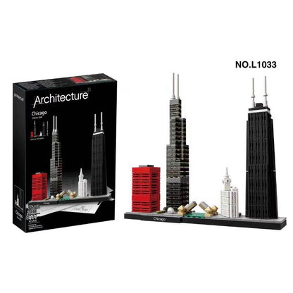 Second product photo of the Chicago skyline architecture set