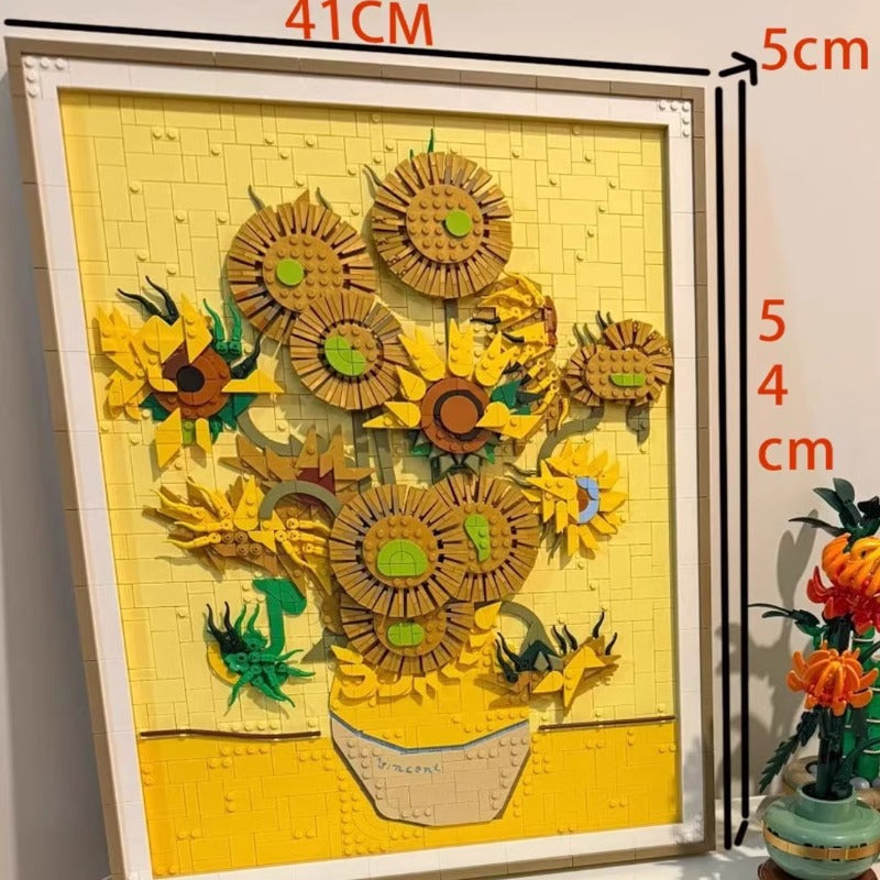 Sunflowers brick artwork from another angle