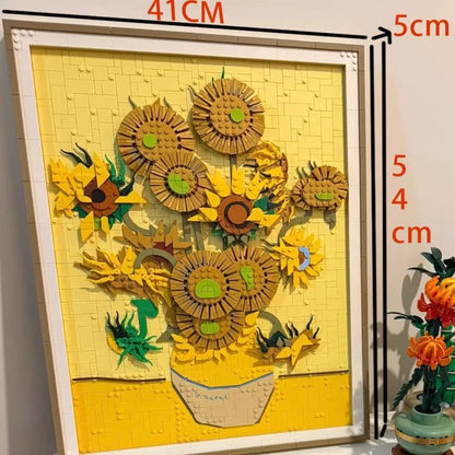 Sunflowers brick artwork from another angle
