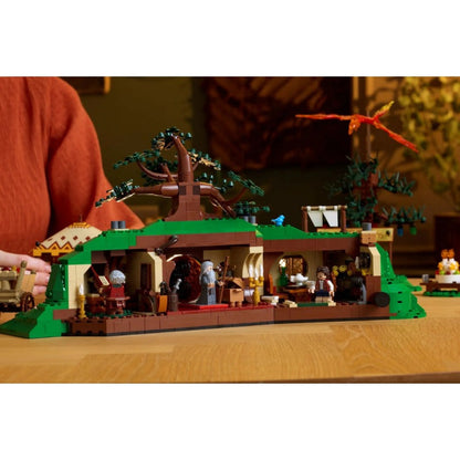 Detail view of the fantasy Shire brick build
