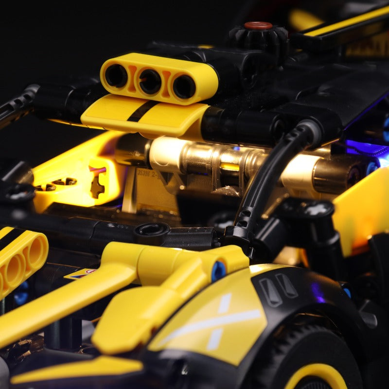 Rear view of the hypercar building block model showing panel detail