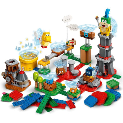 Side view of the assembled adventure playset