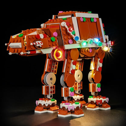 Close-up of the walker's festive candy and gingerbread detailing