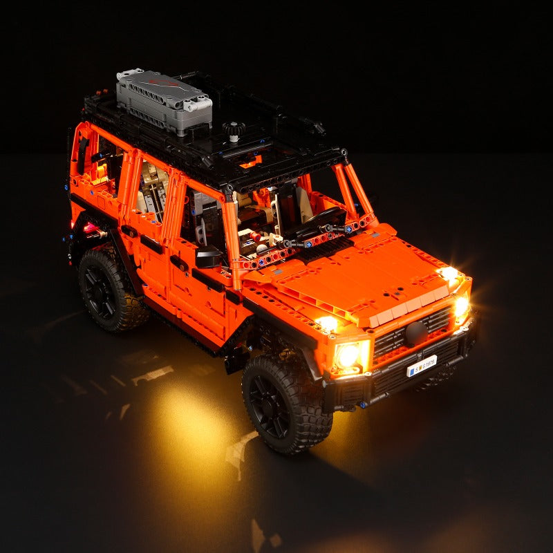 Rear view of the building block off-road SUV