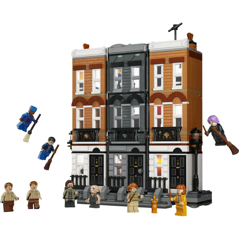 Exterior facade view of the magical townhouse building block set