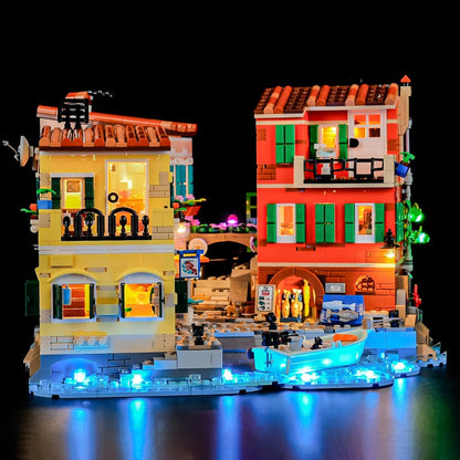 Italian Riviera building block model, close-up detail