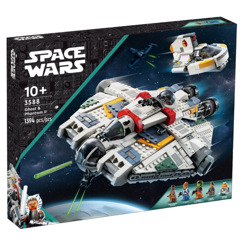 Assembled Ghost & Phantom II starship building block set, 1394 pieces