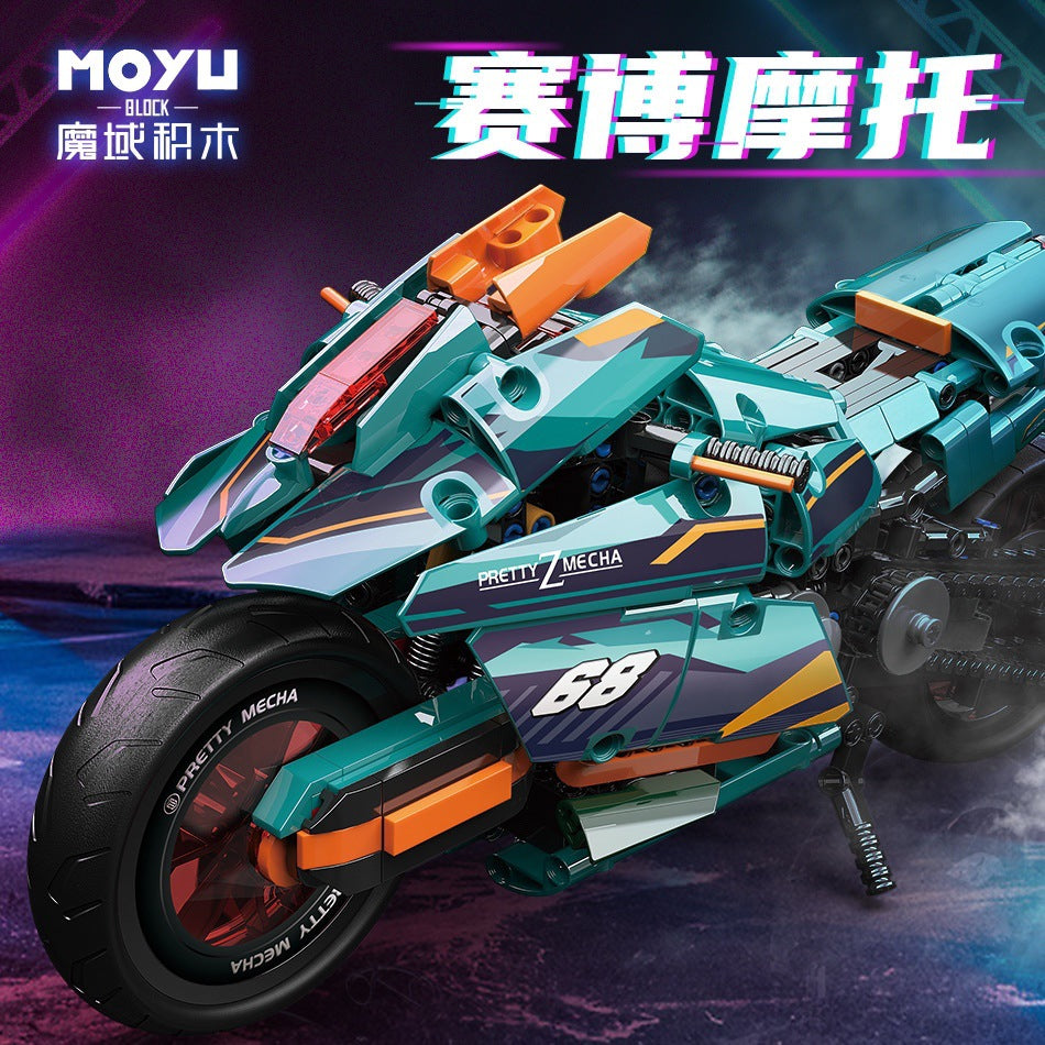 Cyber motorcycle building block set main view
