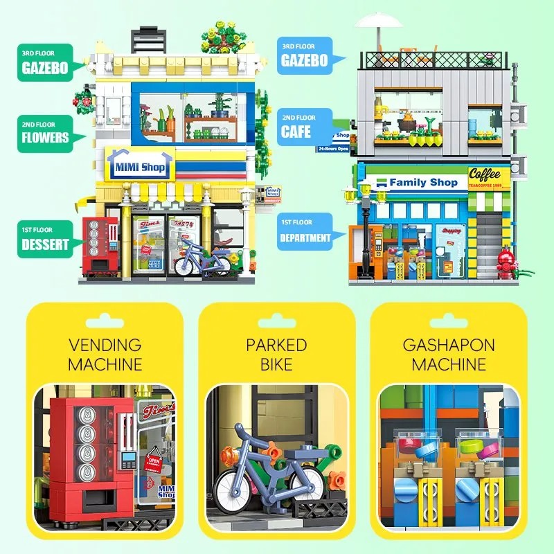 Mini Shop and Family Shop Building Block Set – detail view 1