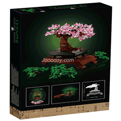 Bonsai tree building block set close-up of foliage