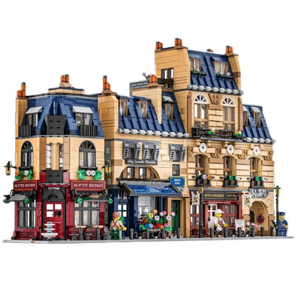 Assembled Parisian street building block set with 3532 pieces