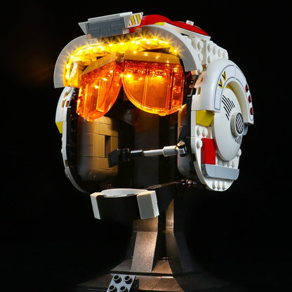 Side profile of the helmet built from ABS plastic bricks