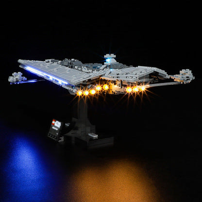 Star Destroyer model on display stand