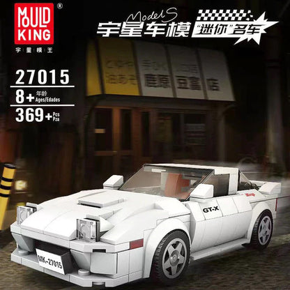 mini sports car building block display model, packaging and parts layout