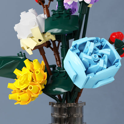 Brick-built flower arrangement, alternate angle