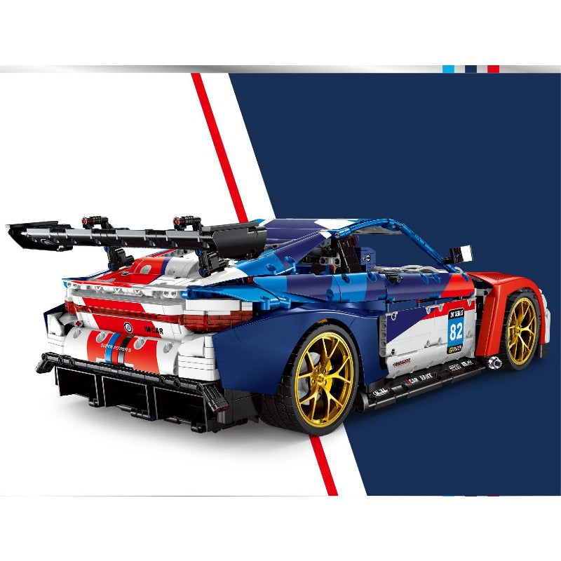 German sports coupe building block model, side profile view