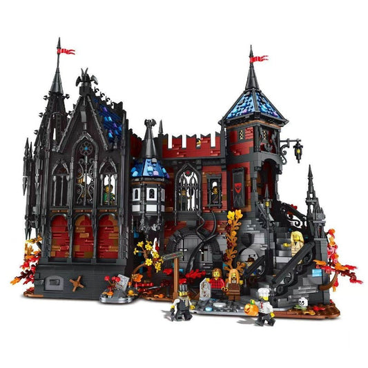 Front facade of the 4056-piece Gothic Transylvania manor building block set