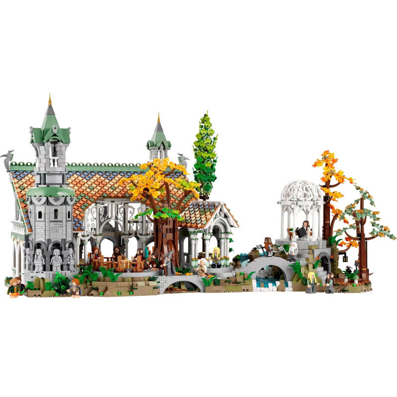 Rivendell fantasy building block set full assembled model