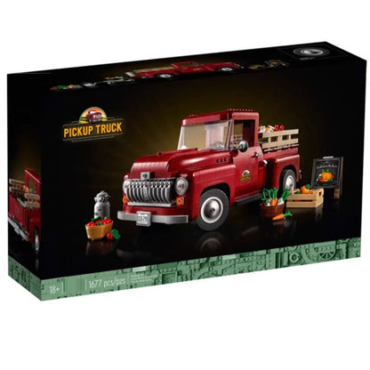 Assembled pickup truck building block set with 1677 pieces