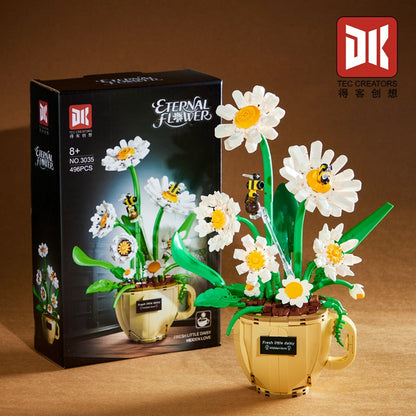 Daisy coffee cup building block set assembled display