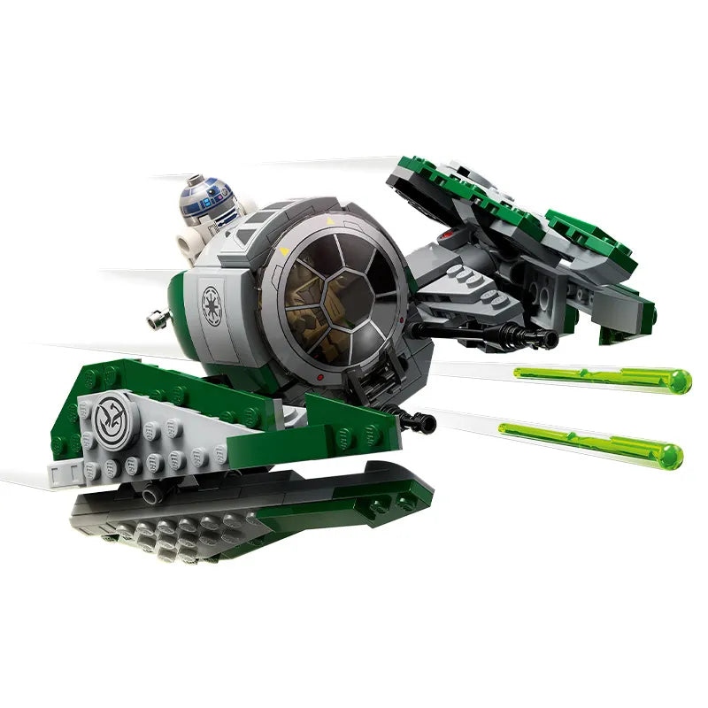 Compact green mentor starfighter building block model