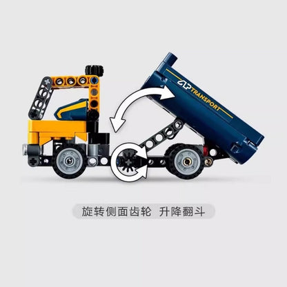 Side profile of the finished dump truck model