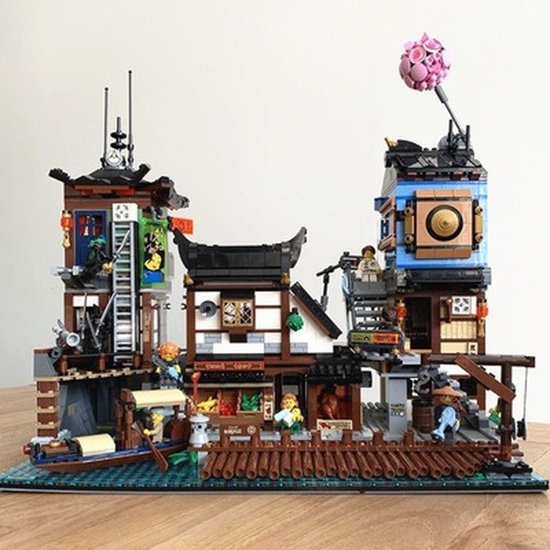 Ninja city docks building block model included box parts