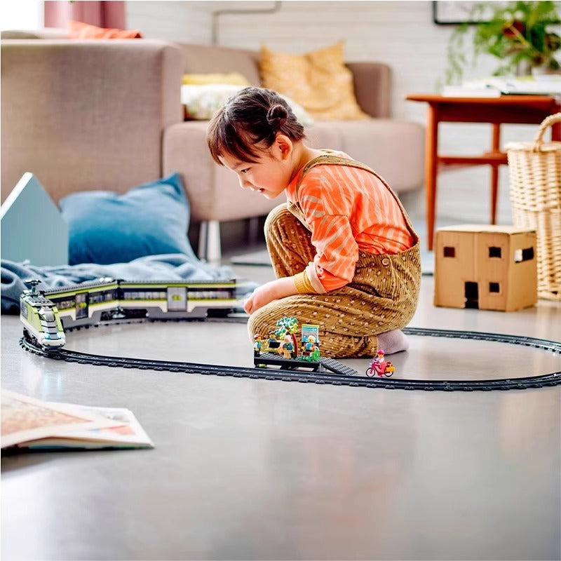 Close-up of the express train building set details