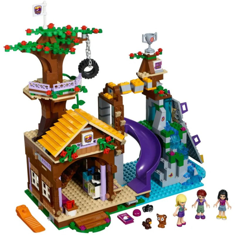 Adventure camp tree house building block set assembled model