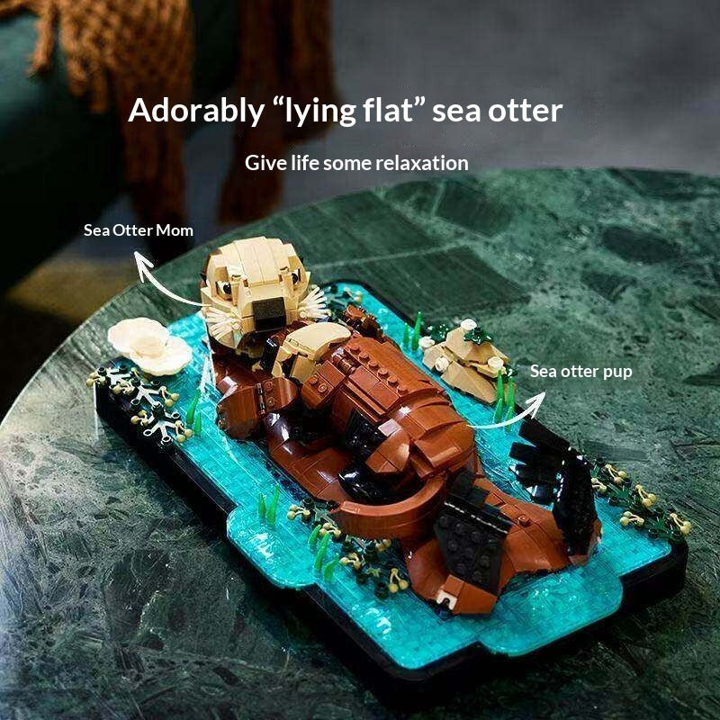 Assembled sea otter brick model, gallery photo