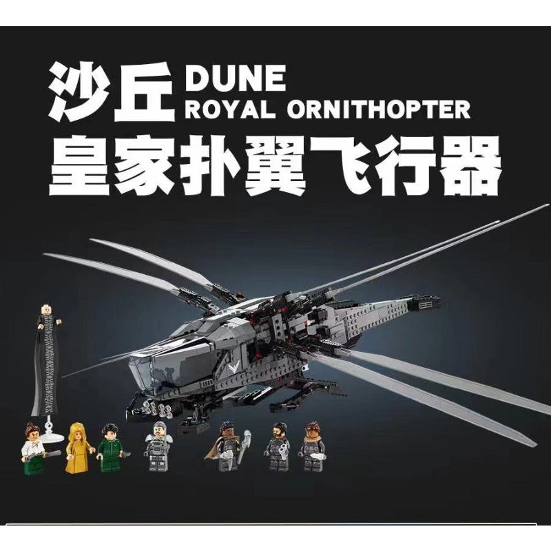 Assembled Atreides Royal Ornithopter building block set, 1369 pieces
