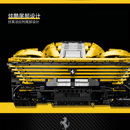Italian track-inspired supercar building block model, rear view