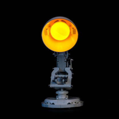 Close-up of the compact Luxo Jr. building set