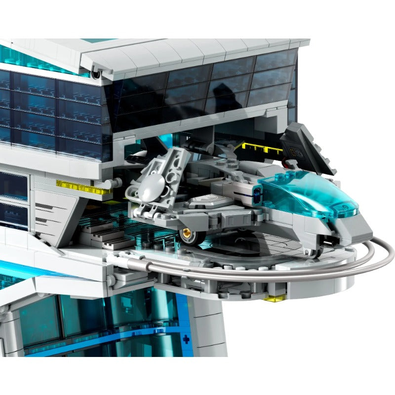 Avengers Tower set shown from a different angle