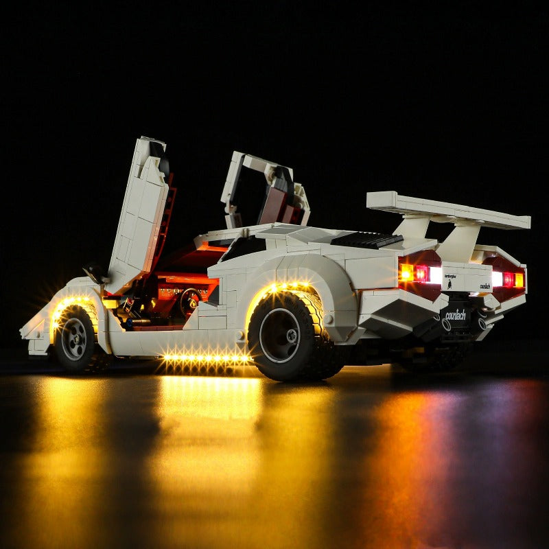 Sports car building set image showing the lighting option