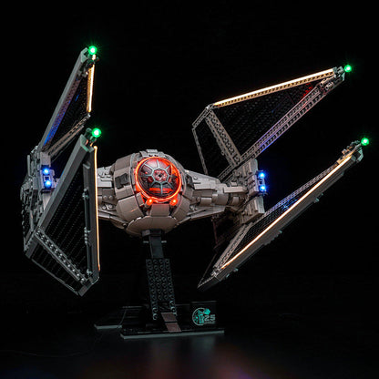 Angled view showing the hexagonal wing panels of the starfighter build