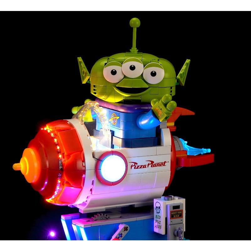 Rocket ride building block set with LED lighting option