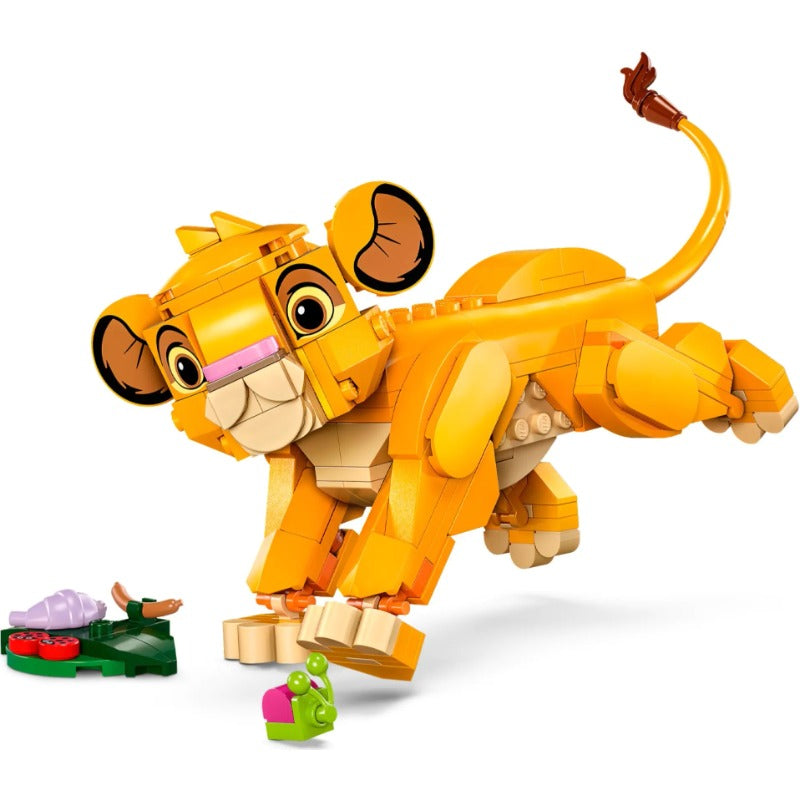 Side view of the completed lion cub brick build