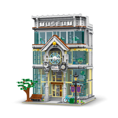 science museum building block set assembled model close-up