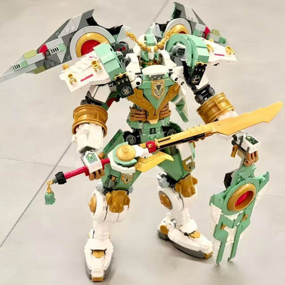 Close-up of mech building blocks