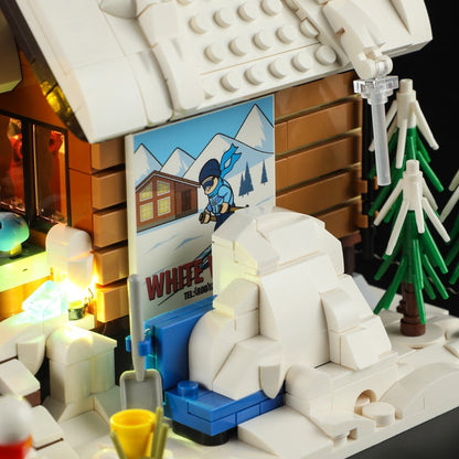 Vintage Ski Hut Building Block House Set with Lights – 2187 PCS – detail view 11