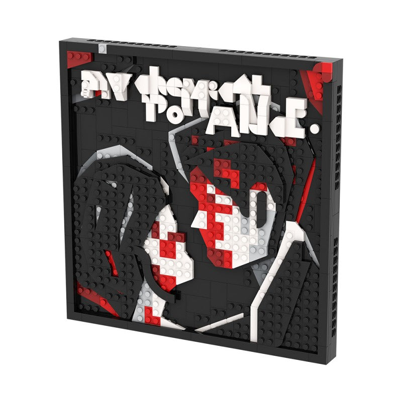 Album mosaic MOC building block set, top view