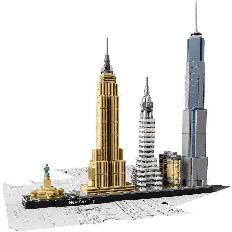 New York City skyline architecture building block set