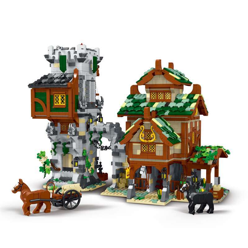 Guard Tower and Stable Building Block Set – 3811 PCS – detail view 2
