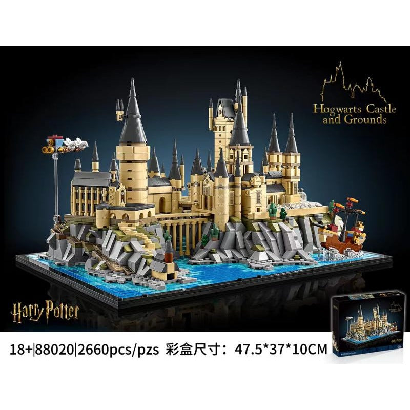 Hogwarts Castle and Grounds castle building block set, bricks-only version