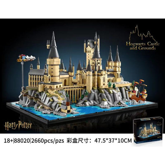 Hogwarts Castle and Grounds castle building block set, bricks-only version