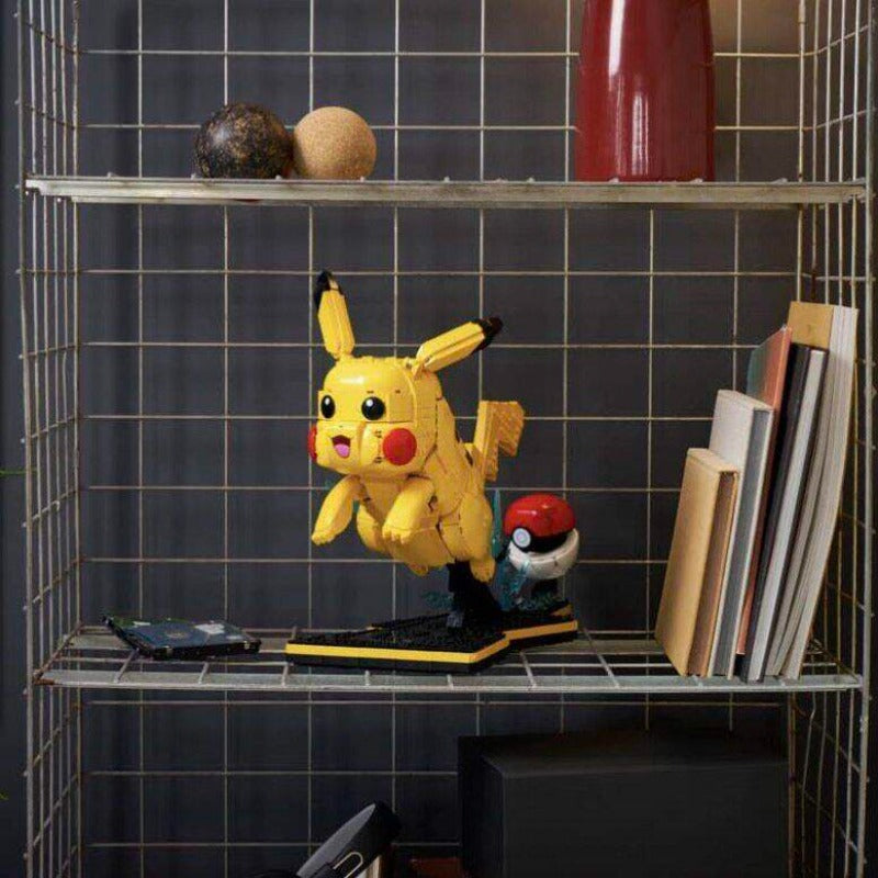 Another view of the assembled Pikachu and Poké Ball display build